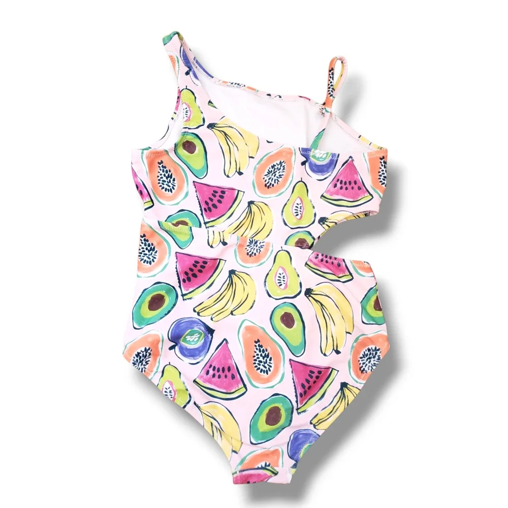 Andy & Evan Girls 8-10 Multicolor Watercolor Fruit One Piece Swimsuit